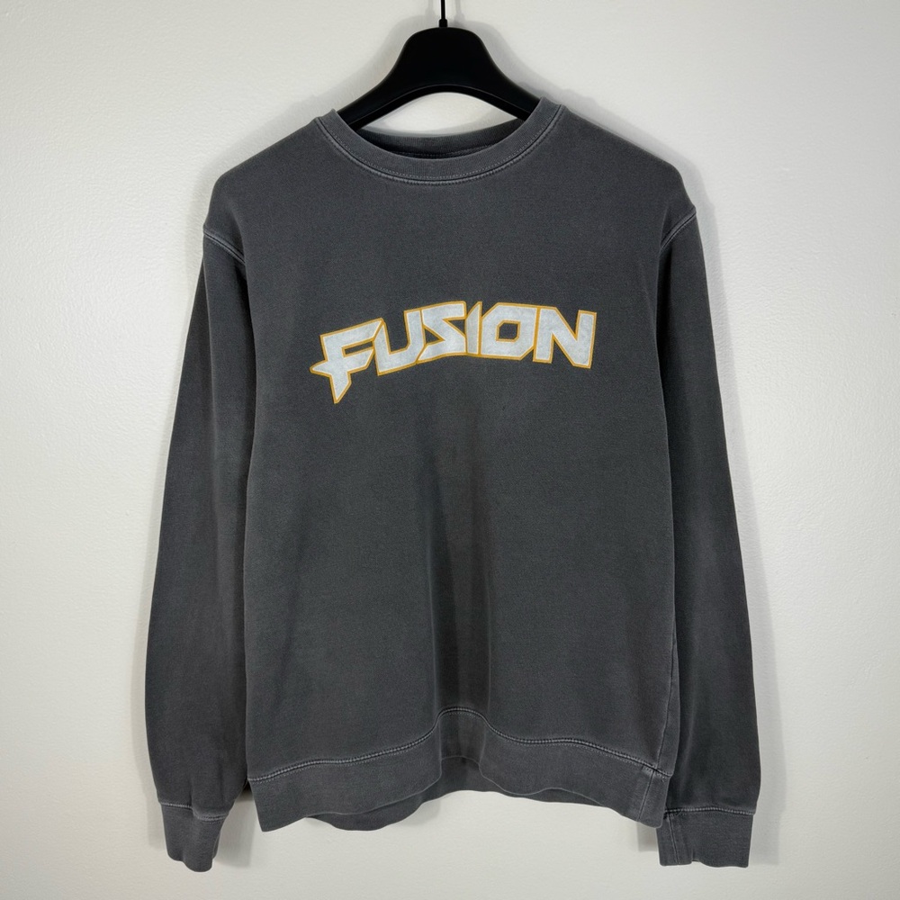 Ult Unisex Fusion Graphic Crewneck Sweatshirt Charcoal Gray Size S